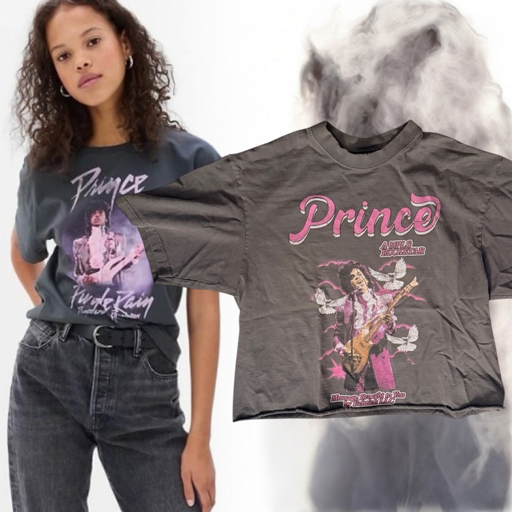 Shaka Wear Prince Graphic Tee MPLS Rockstar Charcoal Grey Large